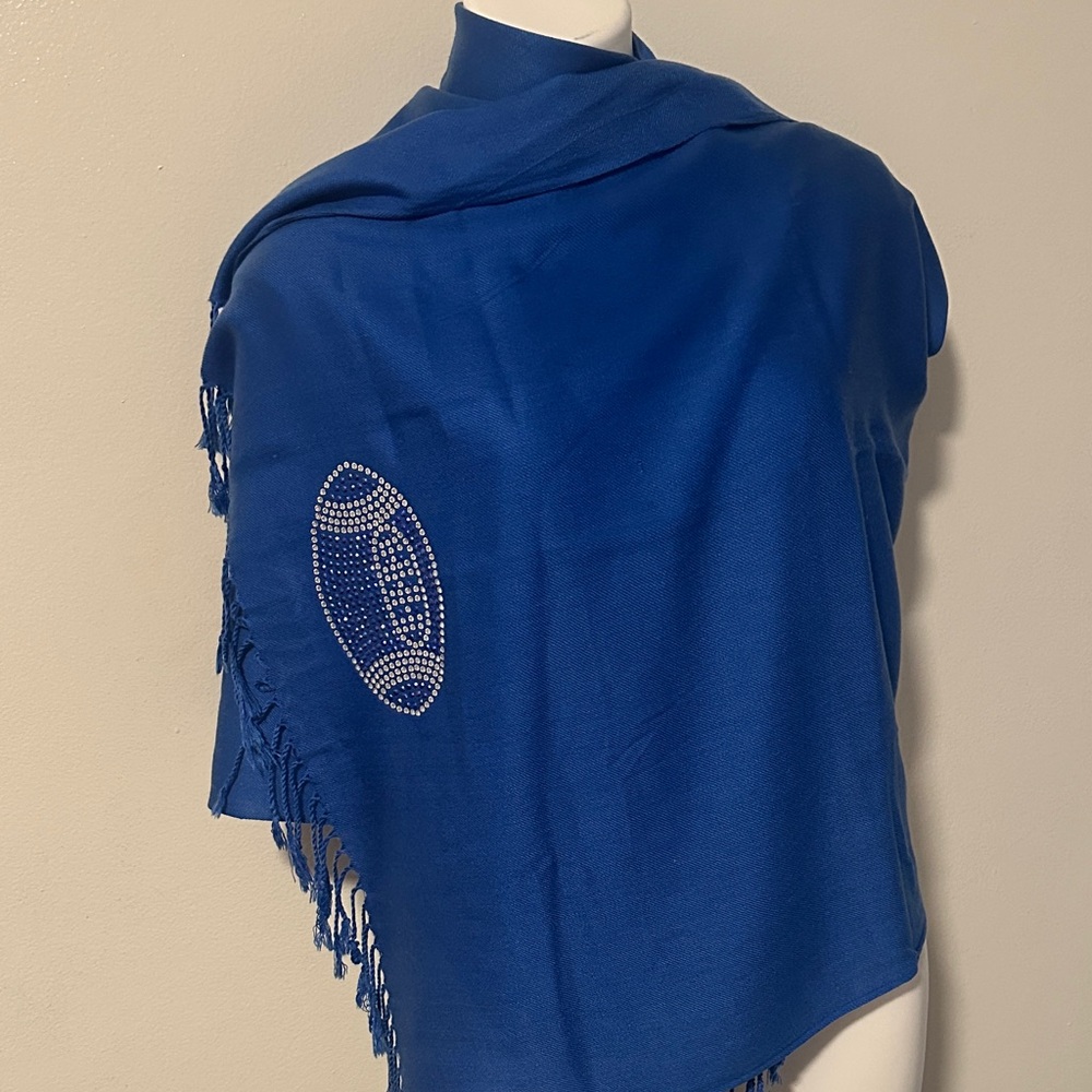 Blue Shawl with Rhinestone Design - Picture 1 of 2